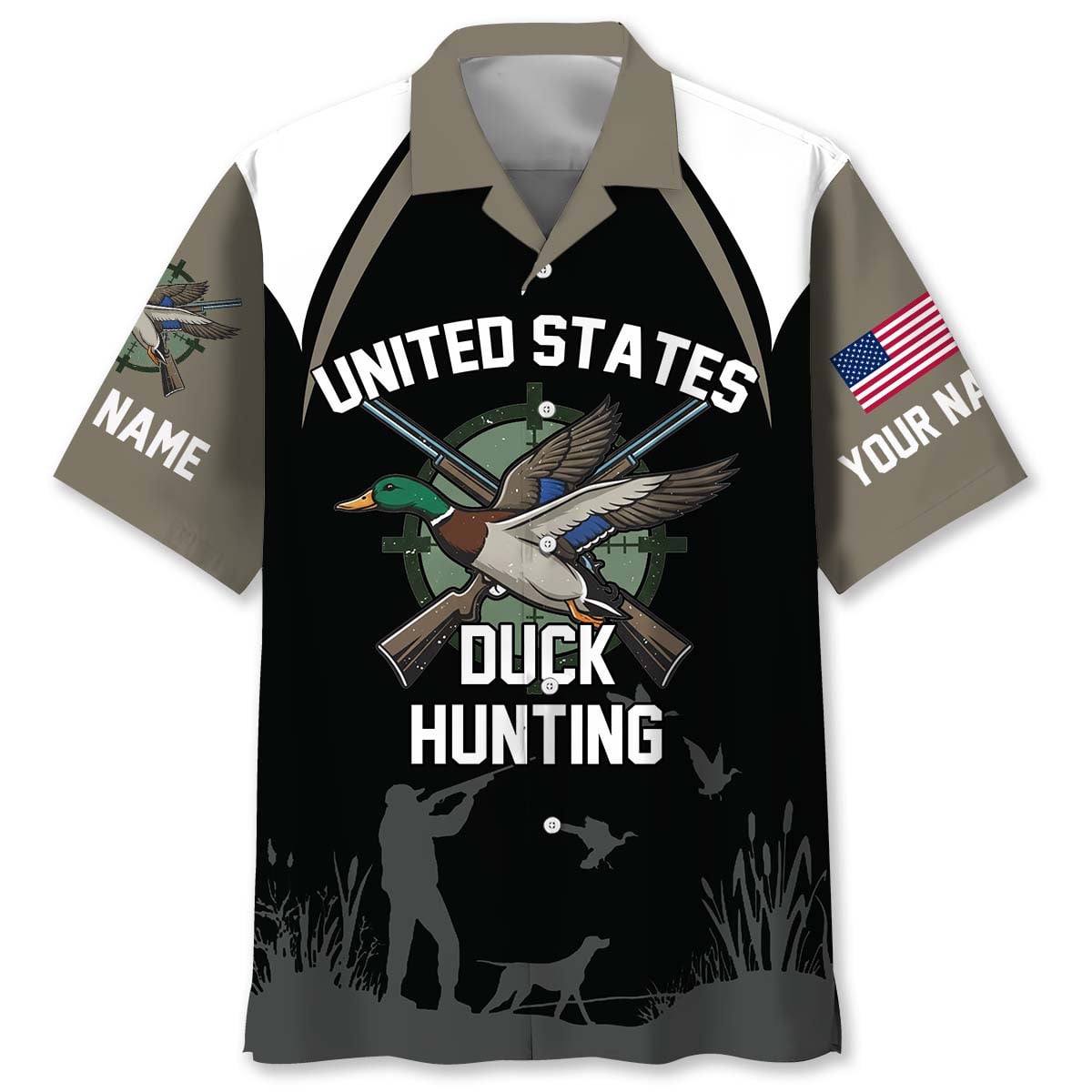 Custom Name United States Duck Hunting Hawaiian Shirt