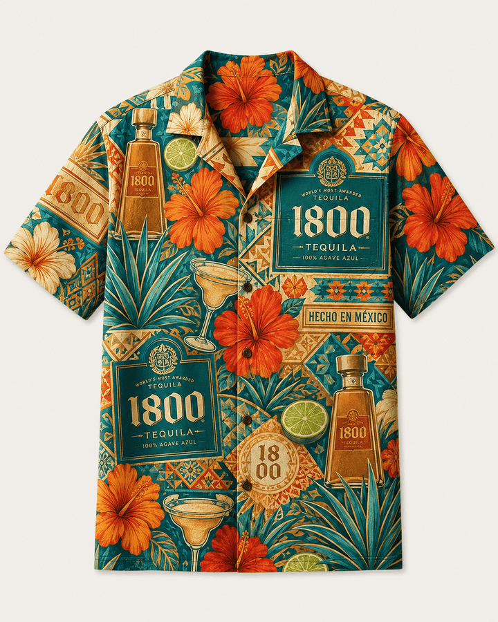 1800 Tequila Fiesta Floral Hawaiian Shirt