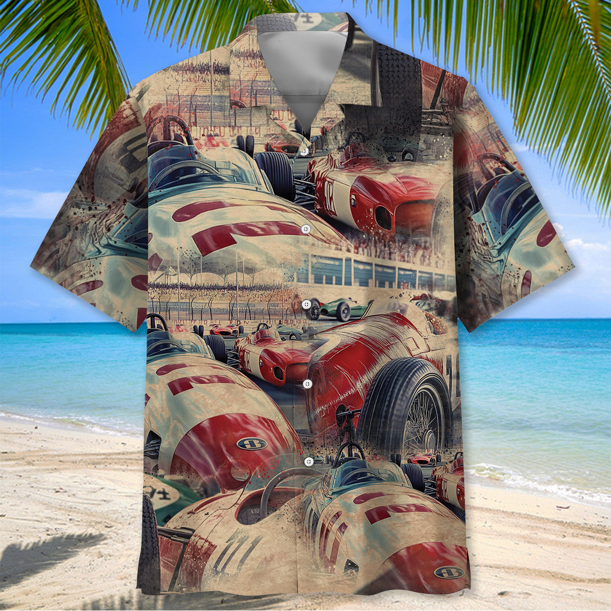 1950's European Racing Car Hawaiian Shirt