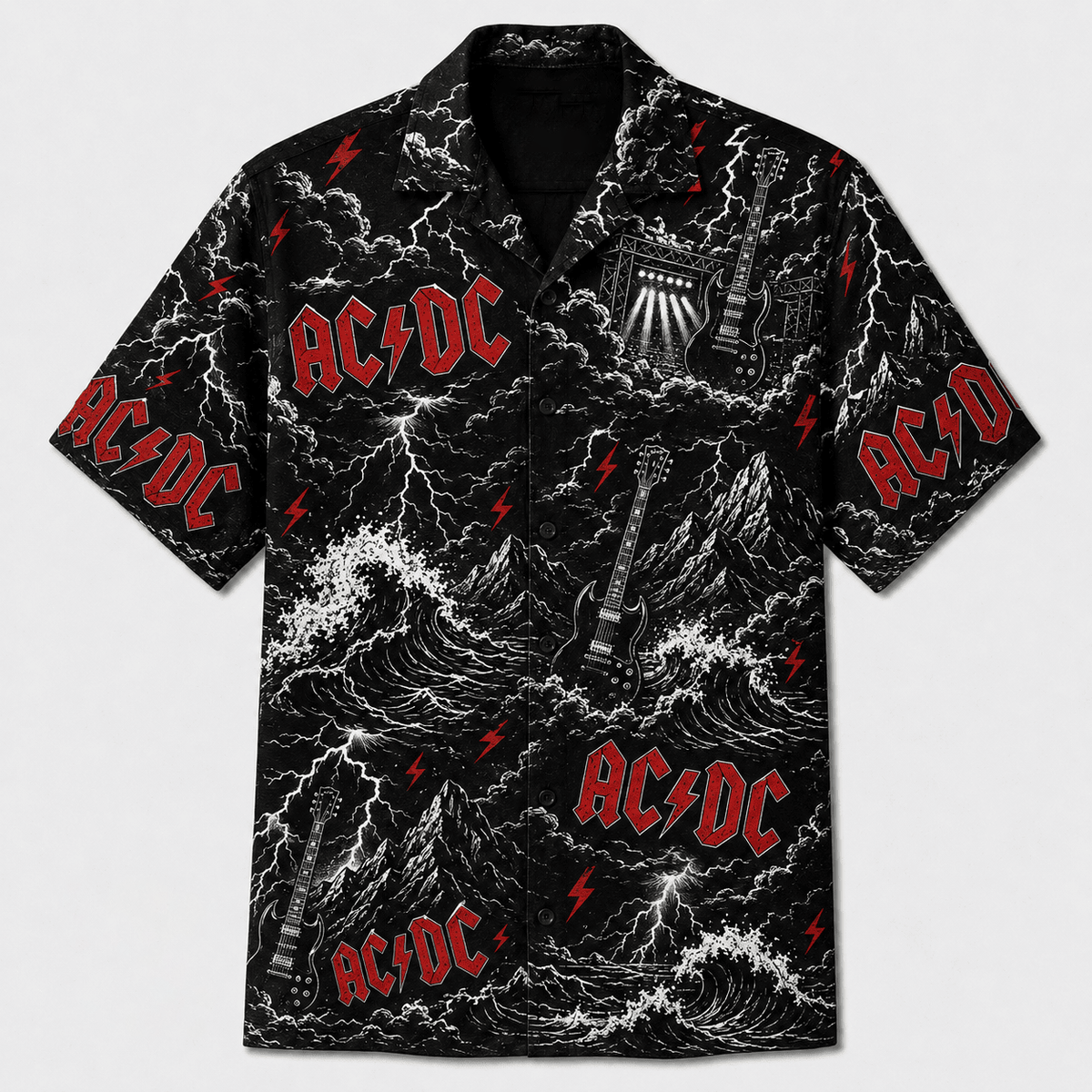 AC/DC High Voltage Storm Hawaiian Shirt