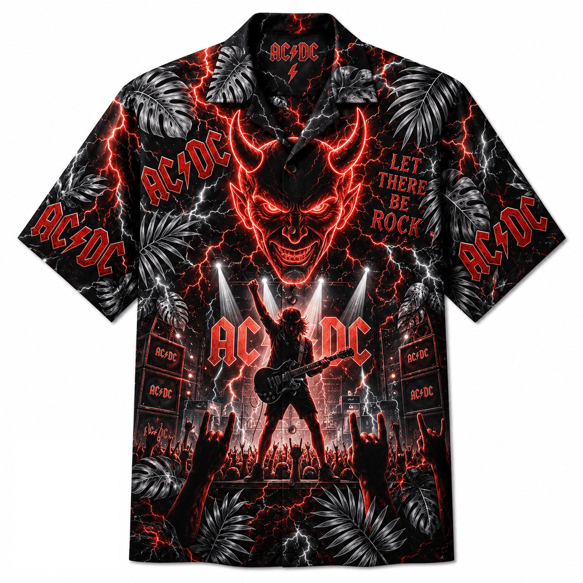 AC DC Let There Be Rock Devil Concert Hawaiian Shirt
