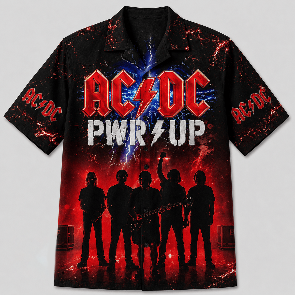 AC/DC PWR UP Lightning Band Hawaiian Shirt