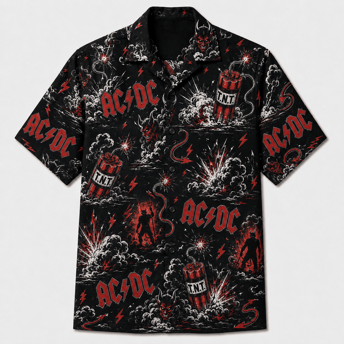 AC/DC T.N.T. Explosive Devil Hawaiian Shirt