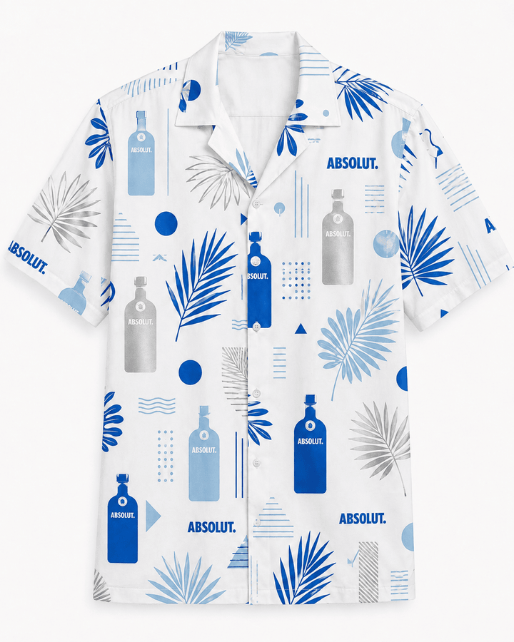 Absolut Minimal Blue Hawaiian Shirt