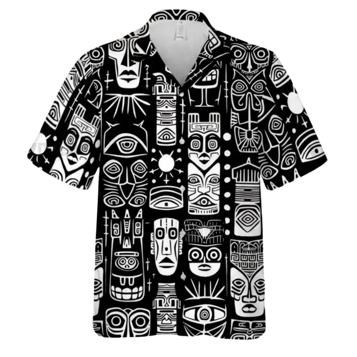 Abstract Tiki Face Hawaiian Shirt