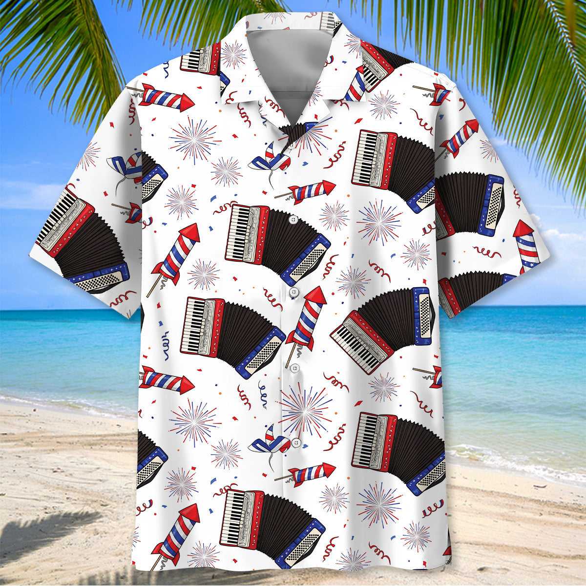 Accordion Proud Of America Hawaiian Shirt