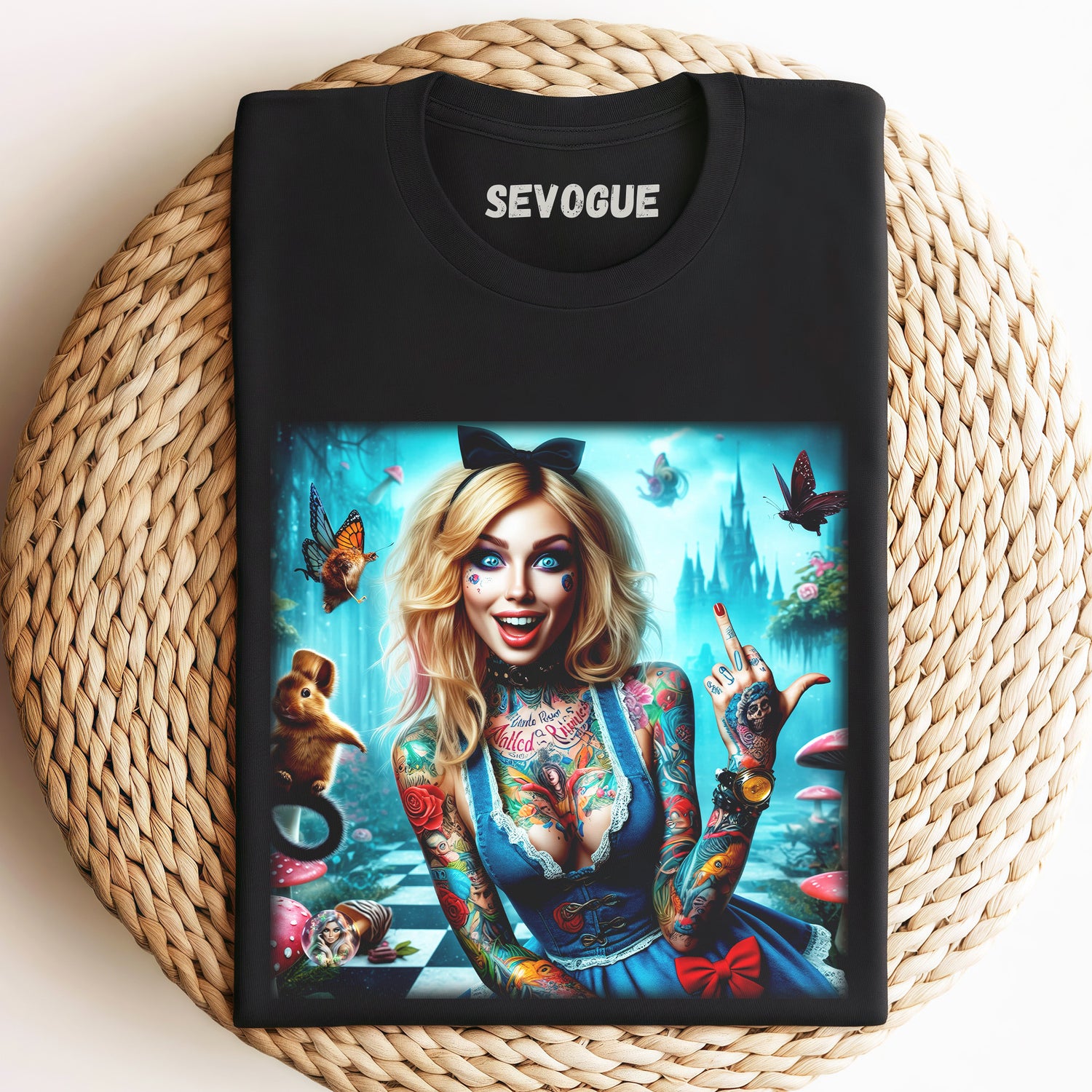 Alice Gives The Middle Finger Unisex Tee, Sweatshirt & Hoodi