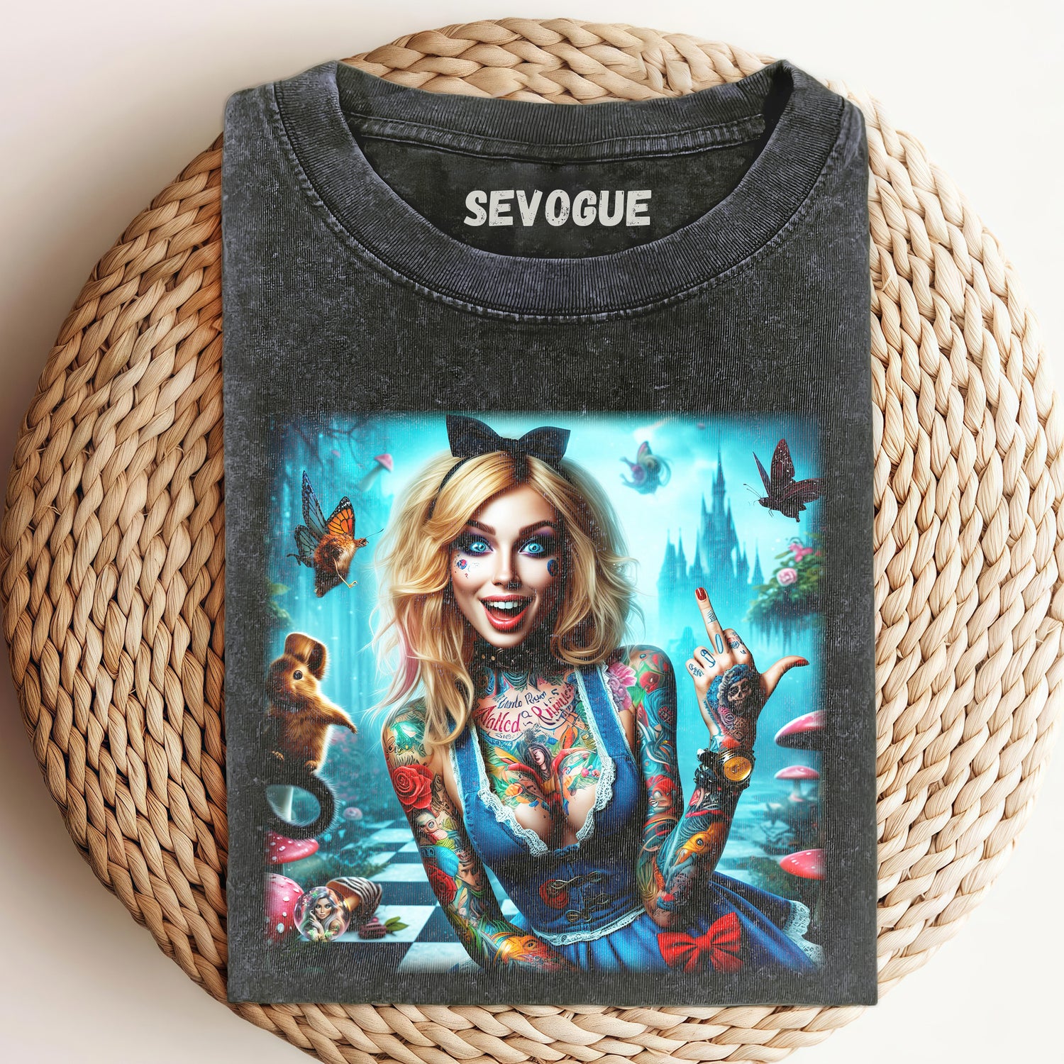 Alice Gives The Middle Finger Unisex Tee, Sweatshirt & Hoodi