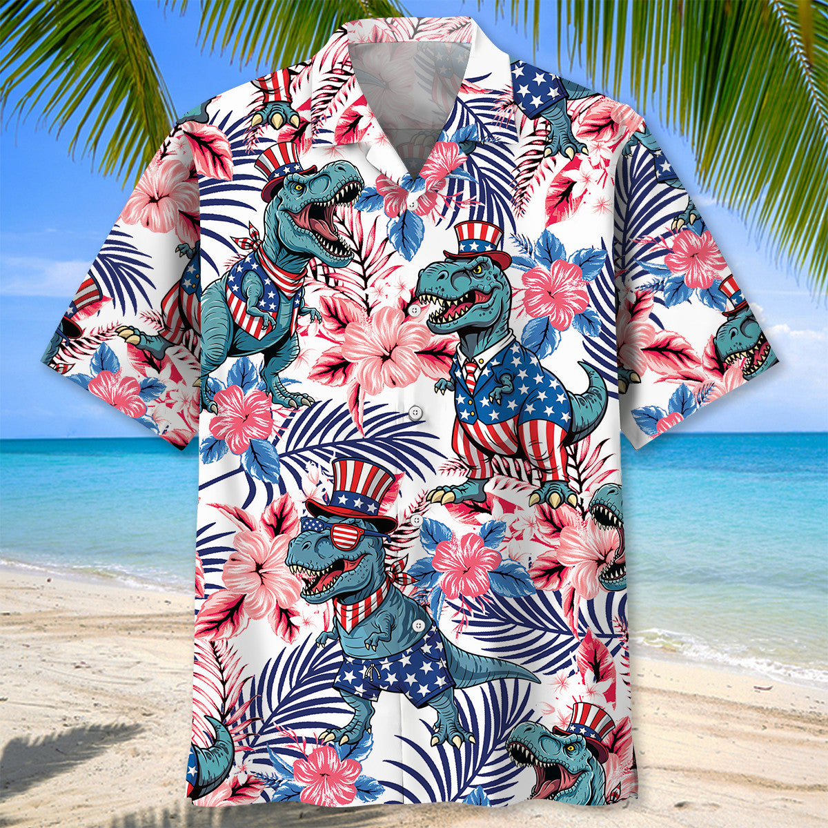 America Dinosaur Hawaiian Shirt