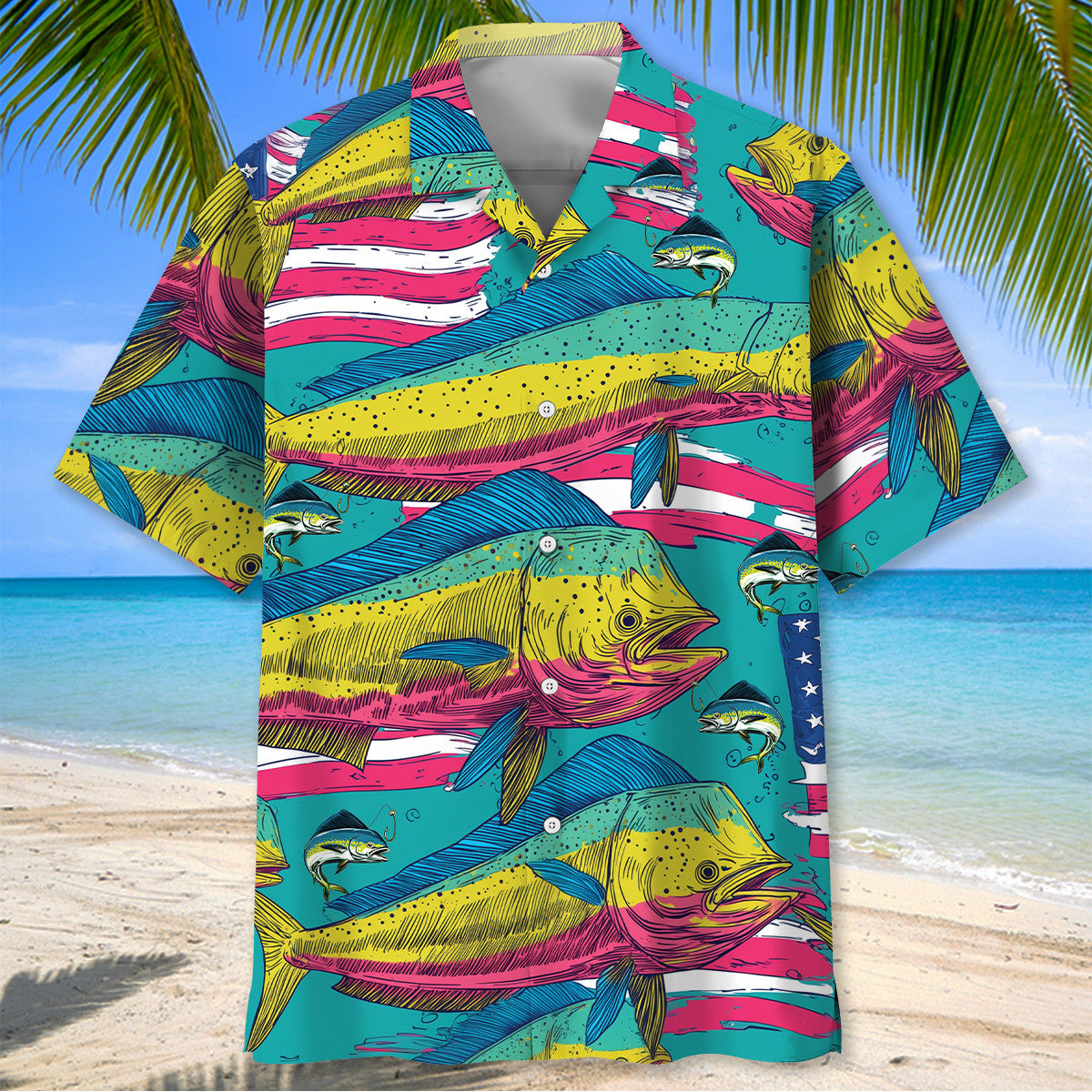 America Mahi-Mahi Fish Hawaiian Shirt