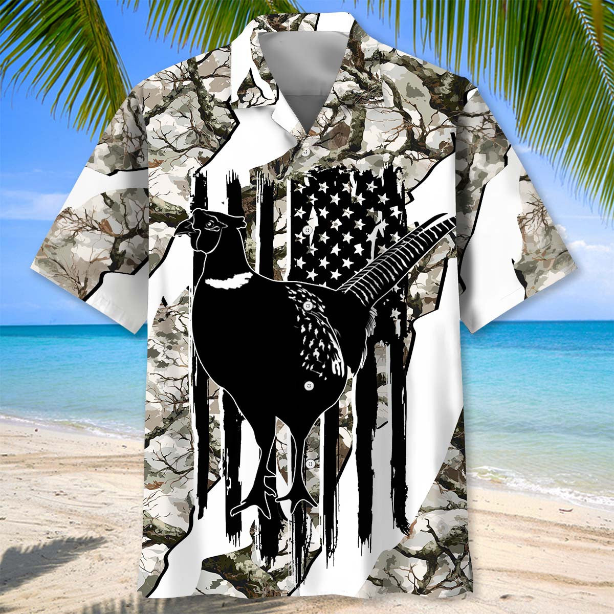 America Pheasant Hunting Camoflage Hawaiian Shirt