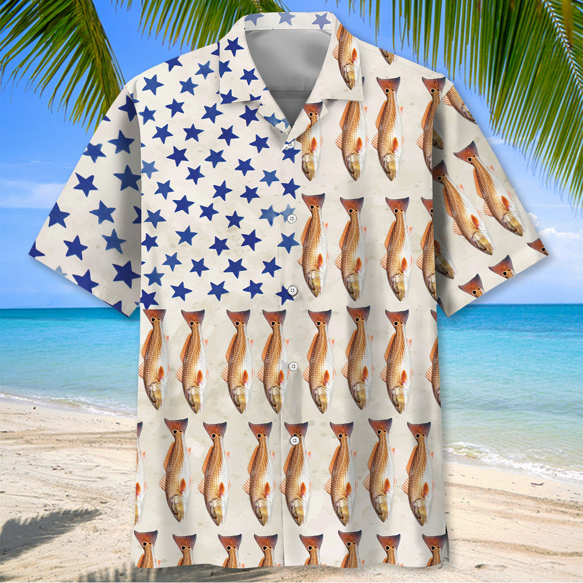 America Redfish Hawaiian Shirt
