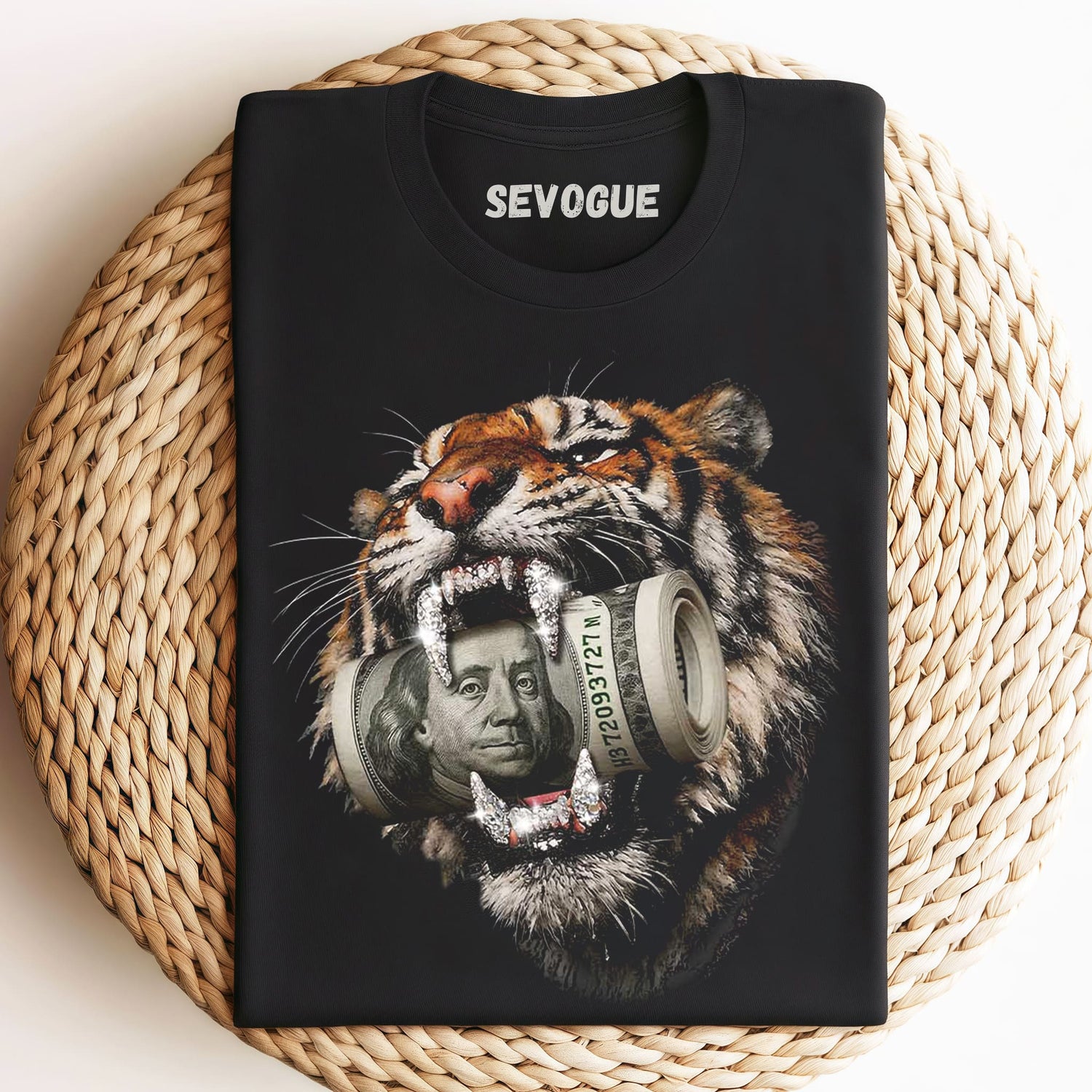 Apex Tiger Iced Out Cash Bite Unisex Tee, Tank Top, Layered LS, Sweatshirt & Hoodie