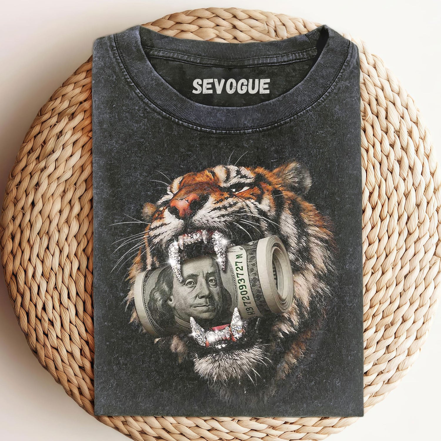 Apex Tiger Iced Out Cash Bite Unisex Tee, Tank Top, Layered LS, Sweatshirt & Hoodie