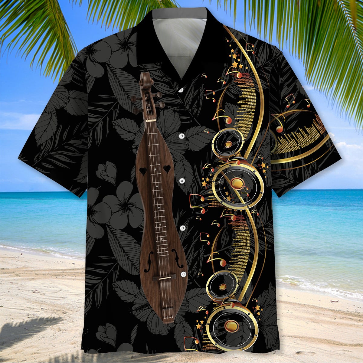 Appalachian Dulcimer Black Music Hawaiian Shirt