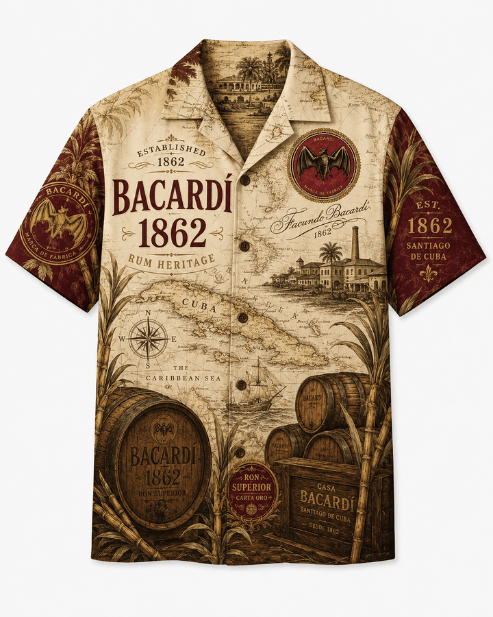 Bacardi 1862 Rum Heritage Hawaiian Shirt