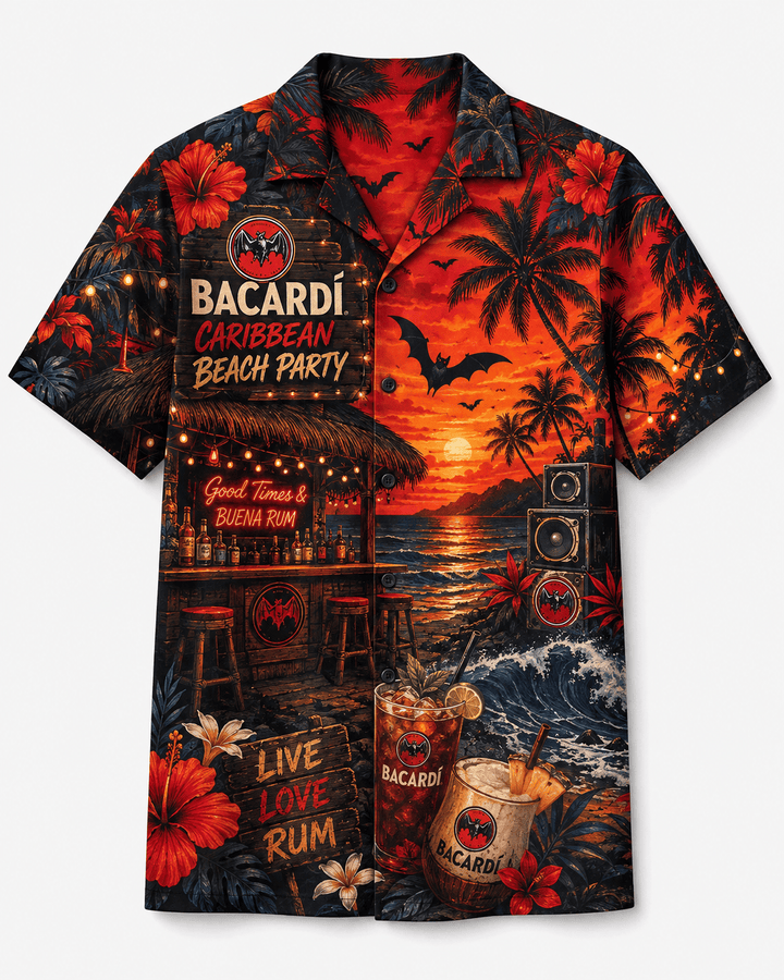 Bacardi Caribbean Beach Party Hawaiian Shirt