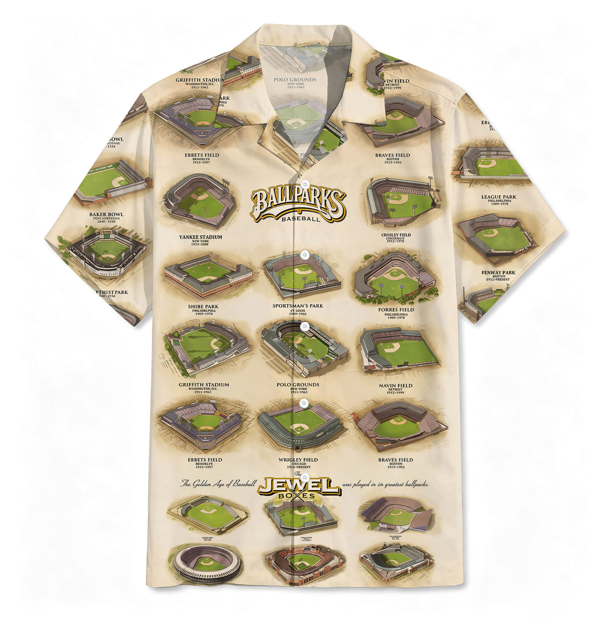 Ballparks of Baseball Hawaiian Shirt