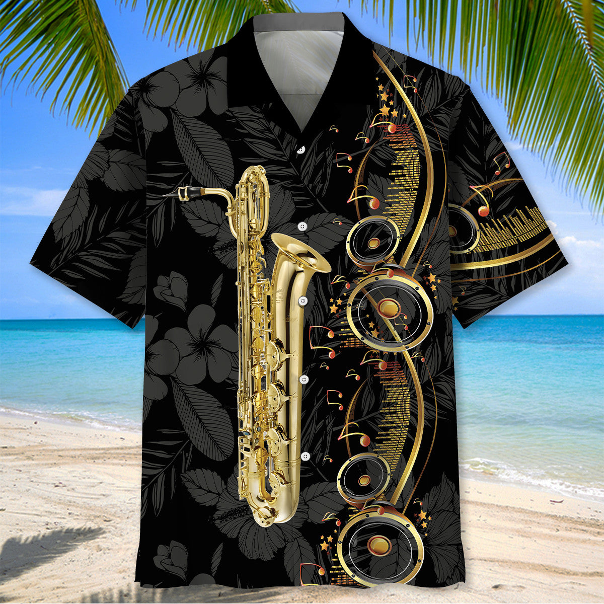 Baritone Black Music Hawaiian Shirt