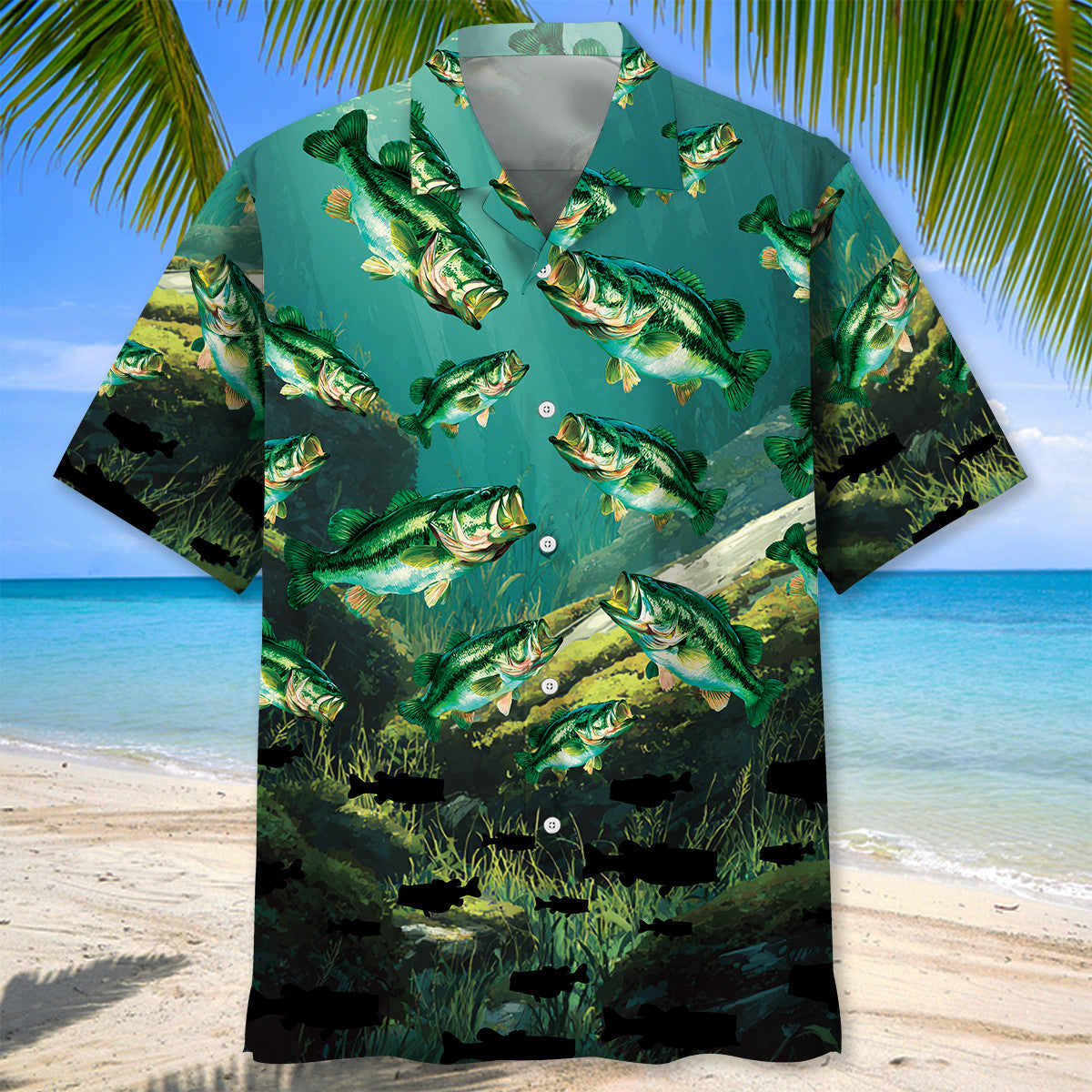 Bass Fish In Swamp Hawaiian Shirt