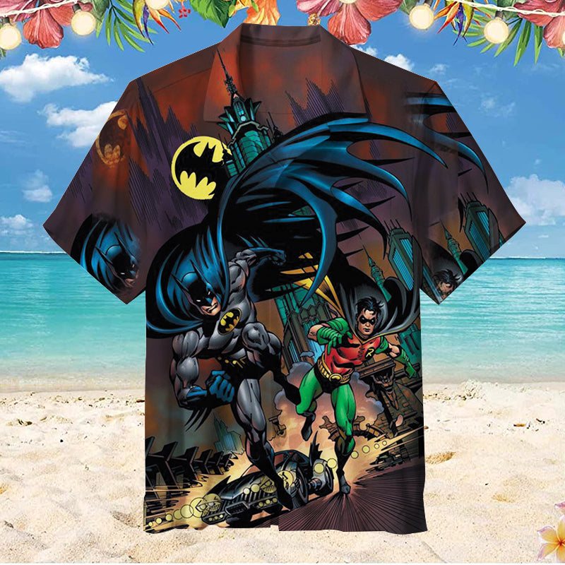 Batman and Robin Running  Unisex Hawaiian Shirt