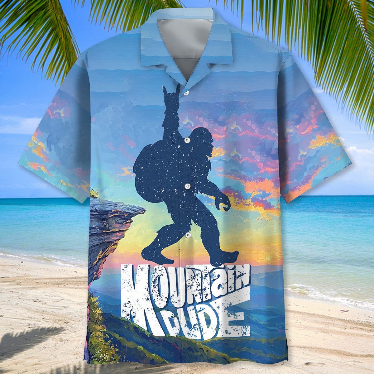 Bigfoot Mountain Hiking Hawaiian Shirt
