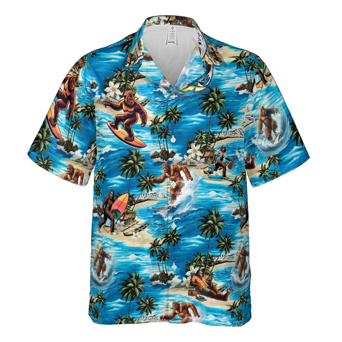 Bigfoot Surfing Summer Vibes Hawaiian Shirt