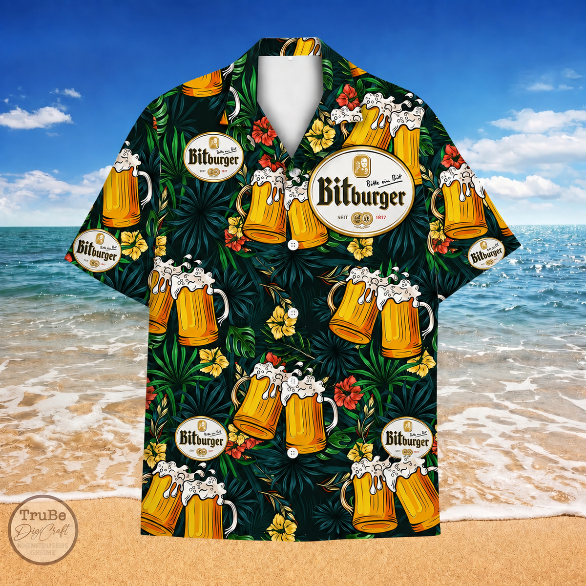 Bitburger Bier-Hawaiihemd Hawaiian Shirt