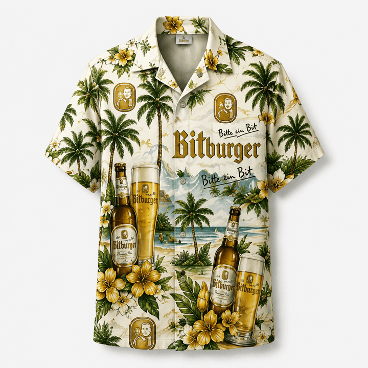 Bitburger Premium Pils Hawaiihemd  Hawaiian Shirt