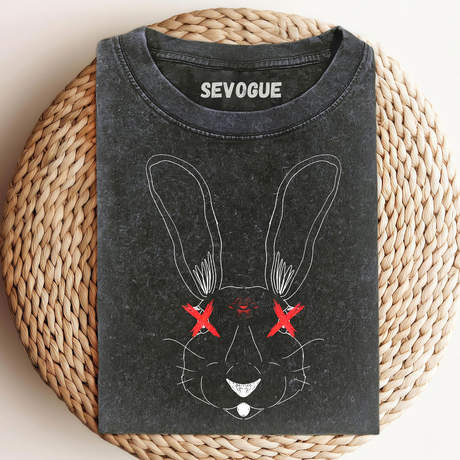 Black Rabbit Outline Unisex Tee, Sweatshirt & Hoodi