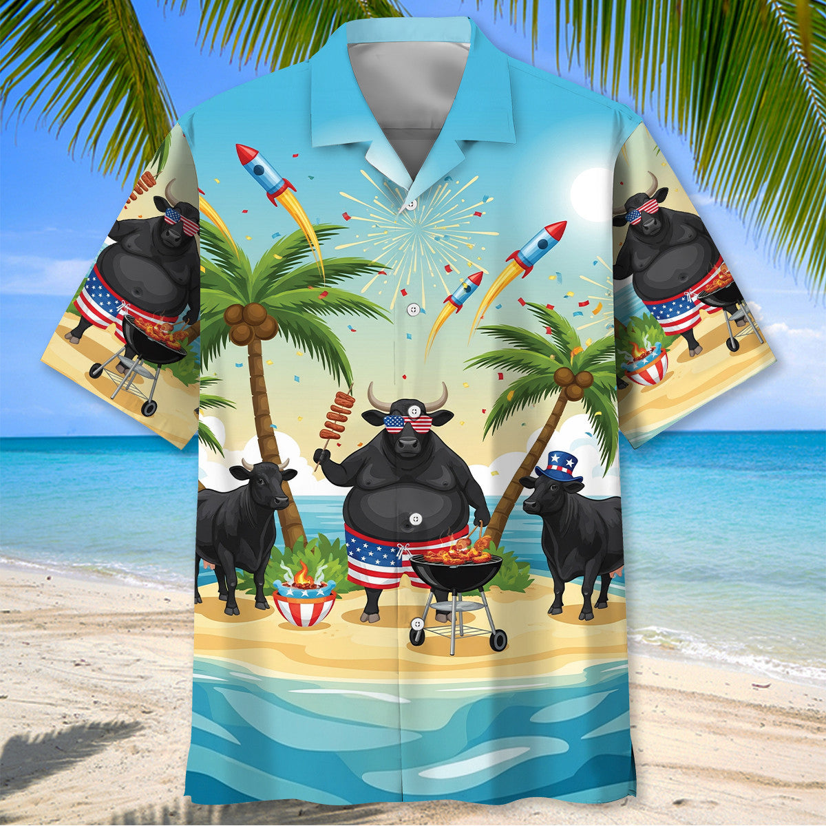 Black Angus Grilling BBQ Hawaiian Shirt