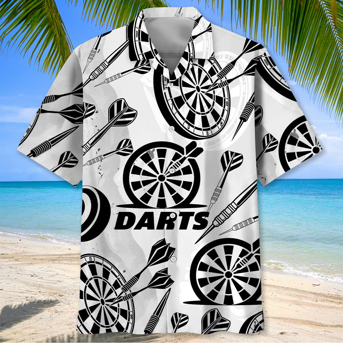 Black & White Darts Hawaiian Shirt