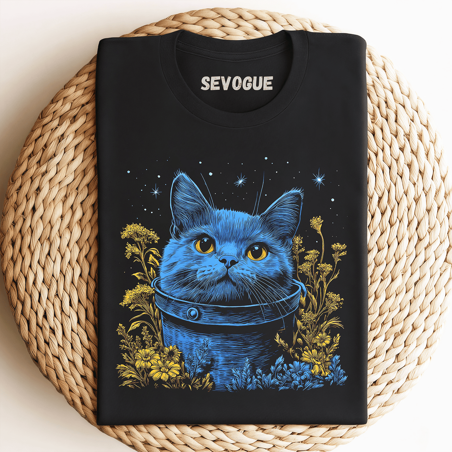 Blue Cat Unisex Tee, Sweatshirt & Hoodie