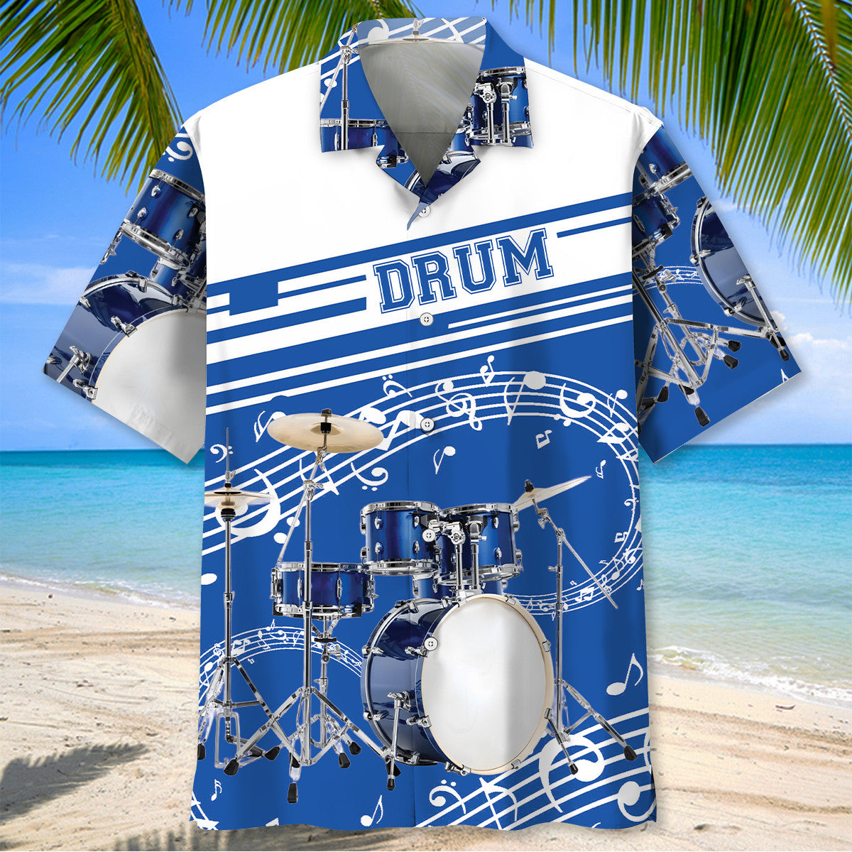 Blue Drum Set Hawaiian Shirt