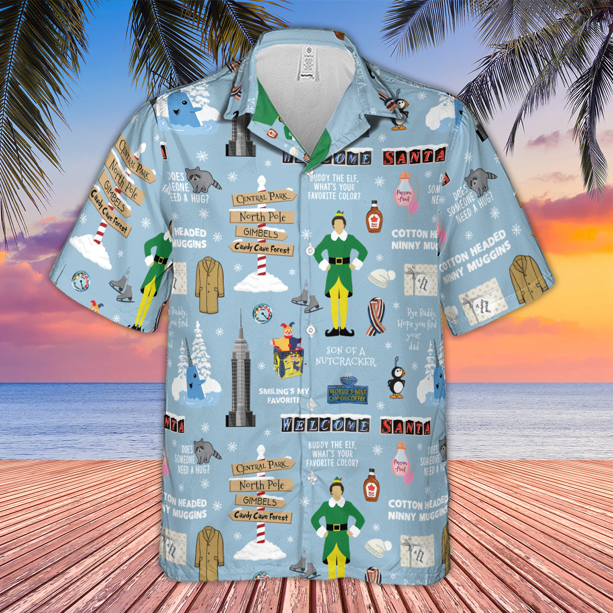 Buddy the ELF Quotes Christmas Hawaiian Shirt