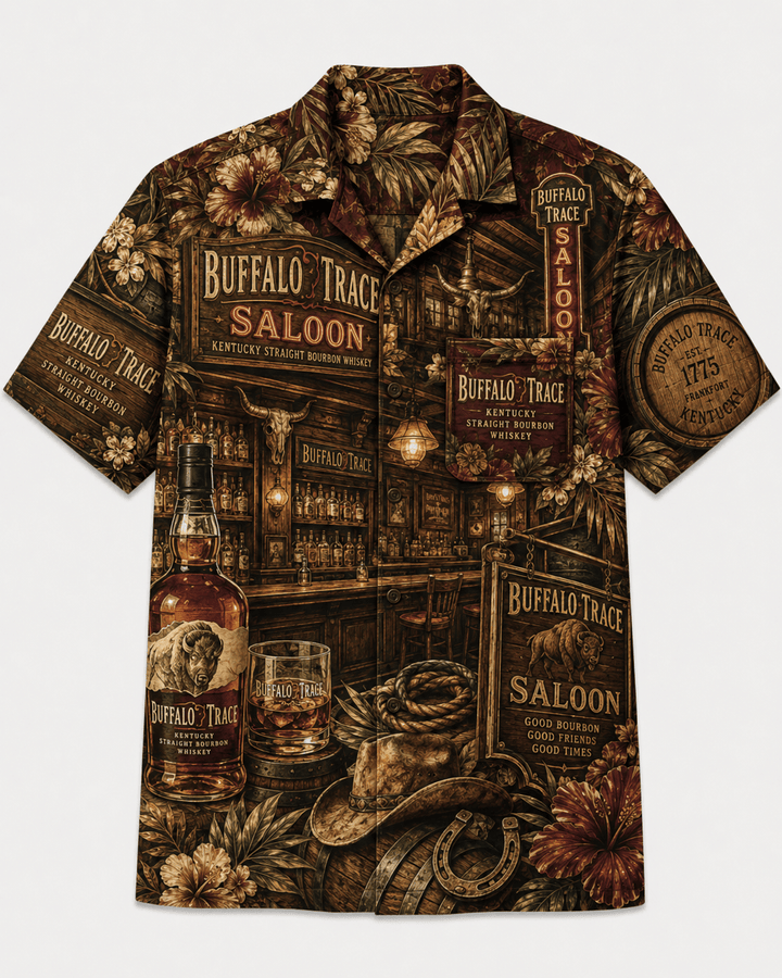 Buffalo Trace Kentucky Bourbon Saloon Hawaiian Shirt