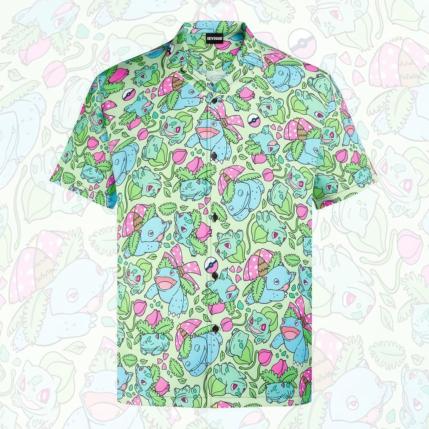 Bulbasaur,Ivysaur and Venusaur Unisex Hawaiian Shirt