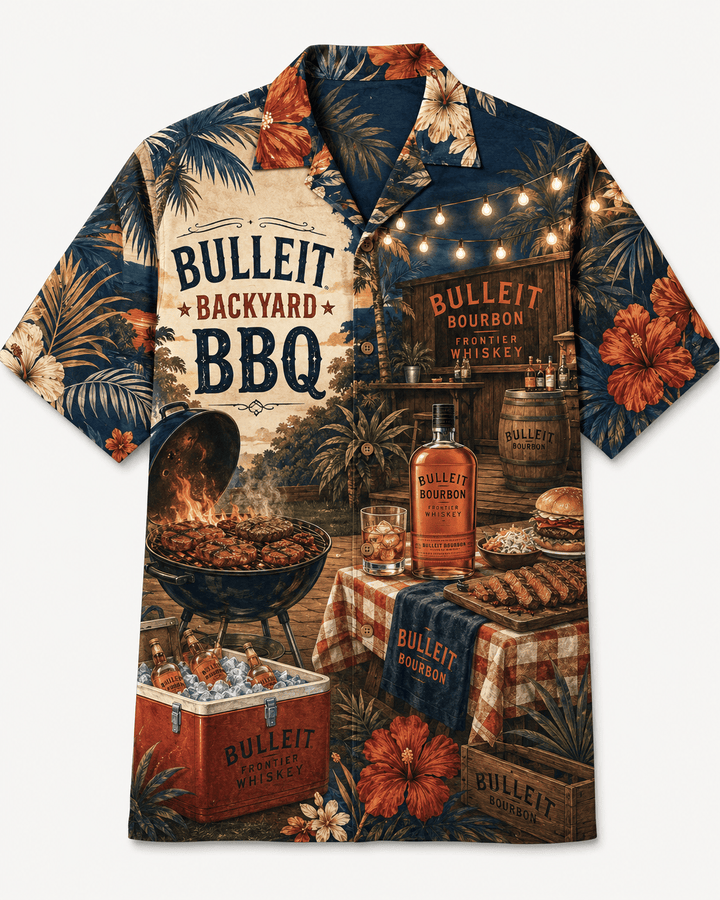 Bulleit Bourbon Backyard BBQ Hawaiian Shirt