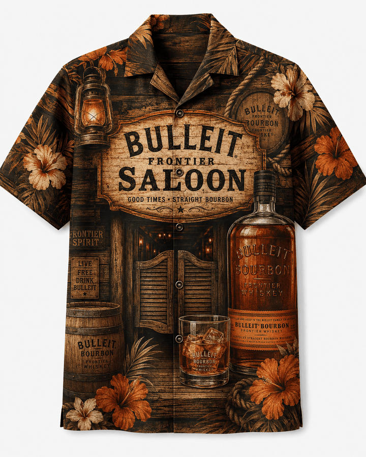 Bulleit Bourbon Frontier Saloon Hawaiian Shirt