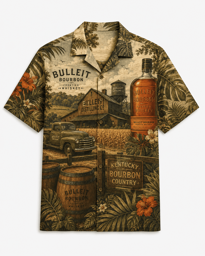 Bulleit Bourbon Kentucky Country Heritage Hawaiian Shirt