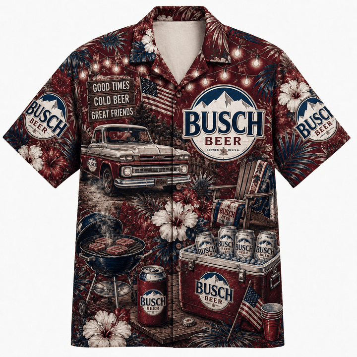 Busch Beer Backyard BBQ Hawaiian Shirt