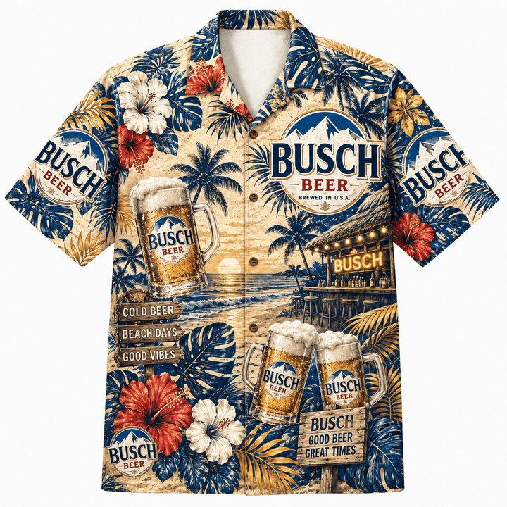 Busch Beer Beach Vibes Hawaiian Shirt