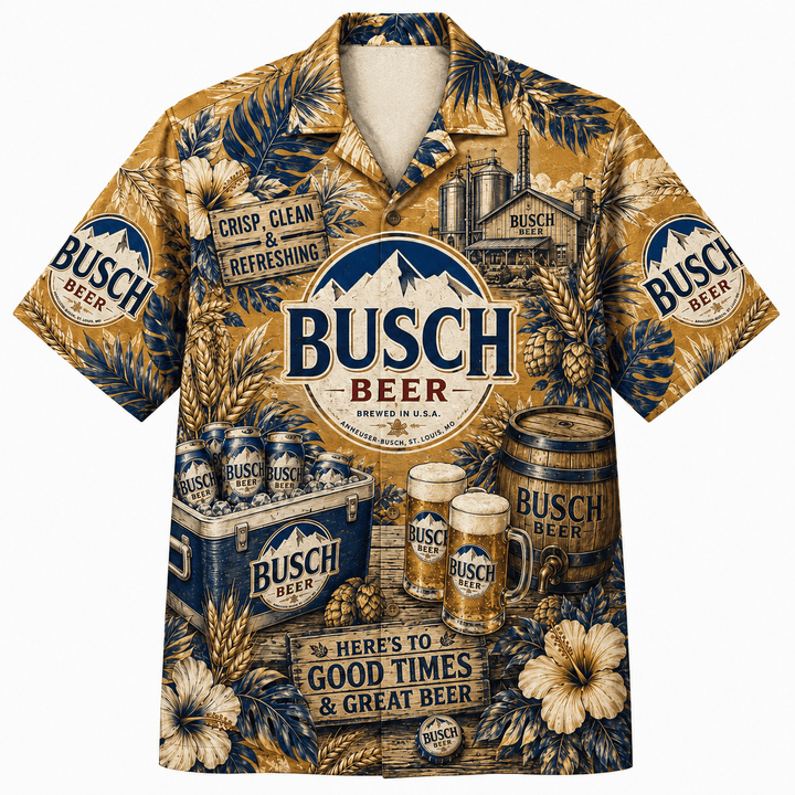 Busch Beer Brewery Heritage Hawaiian Shirt