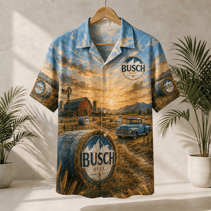 Busch Beer Country Farm Hawaiian Shirt