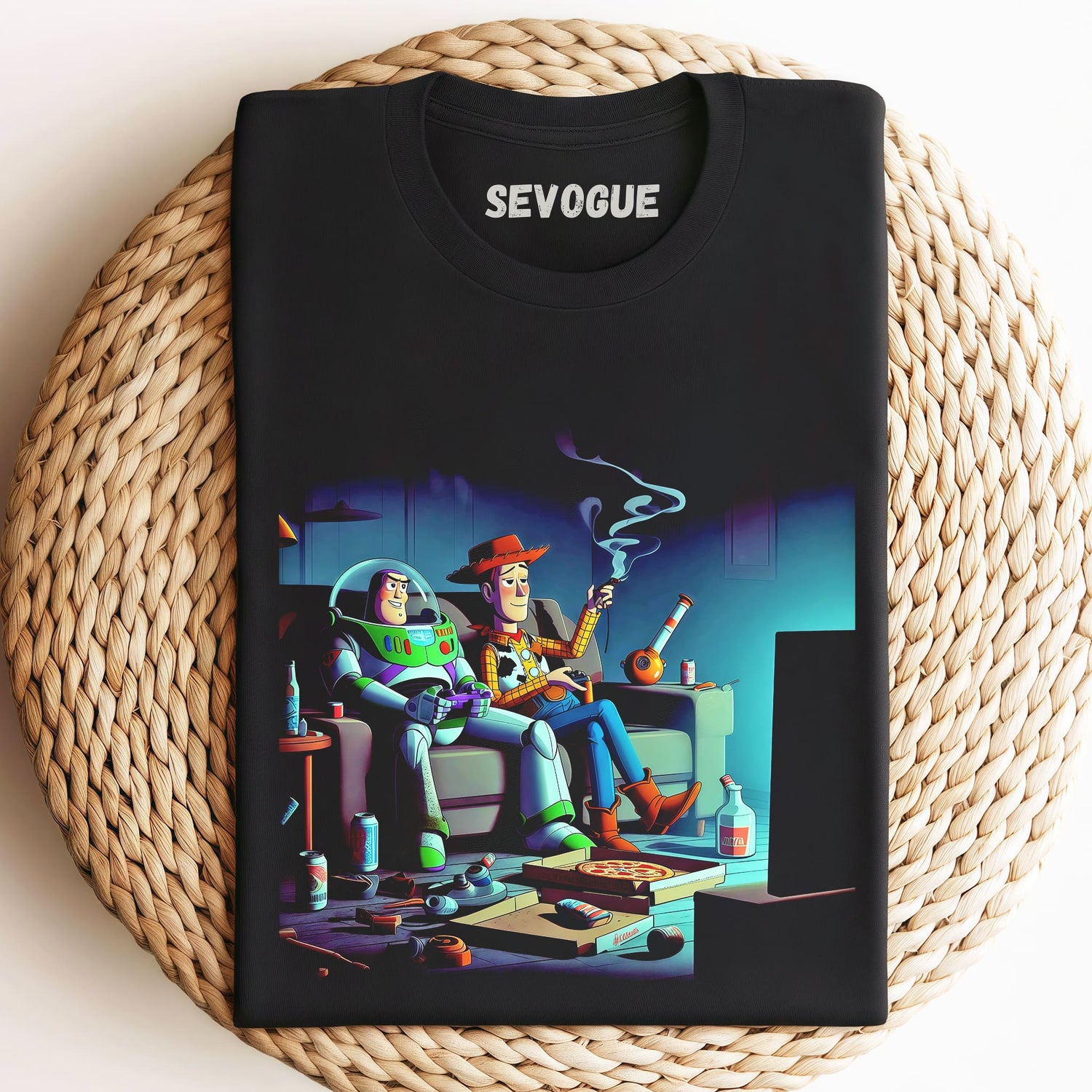 Buzz Lightyear And Woody Are Watching Tv Unisex Tee, Sweatshirt & Hoodie