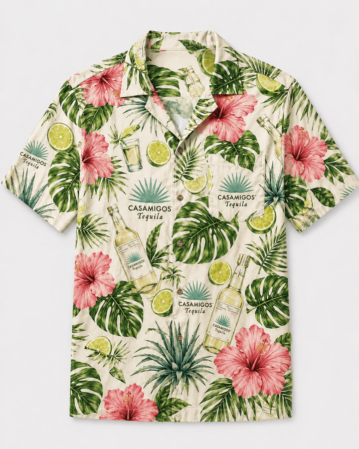 Casamigos Tropical Hibiscus Hawaiian Shirt