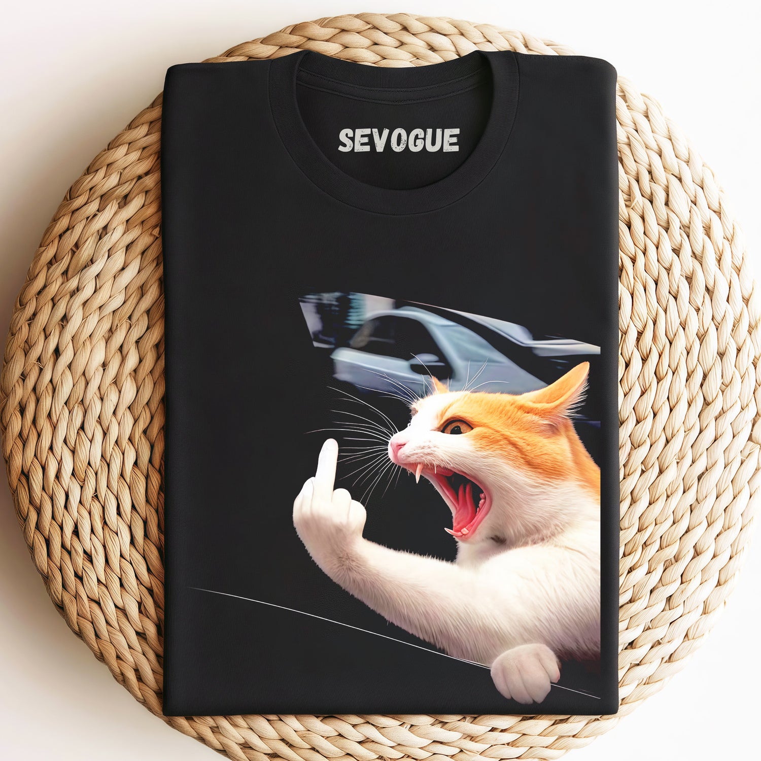 Cat Giving The Middle Finger Unisex Tee, Sweatshirt & Hoodie