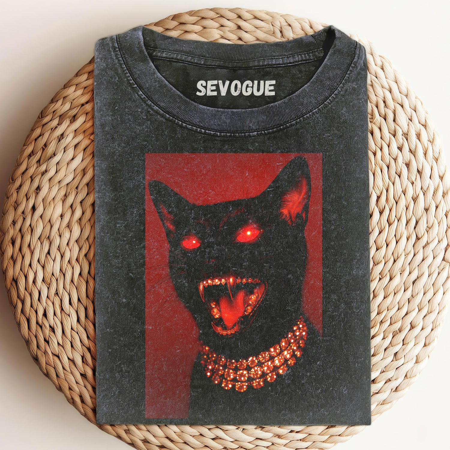 Cat Glowing Red Unisex Tee, Sweatshirt & Hoodie
