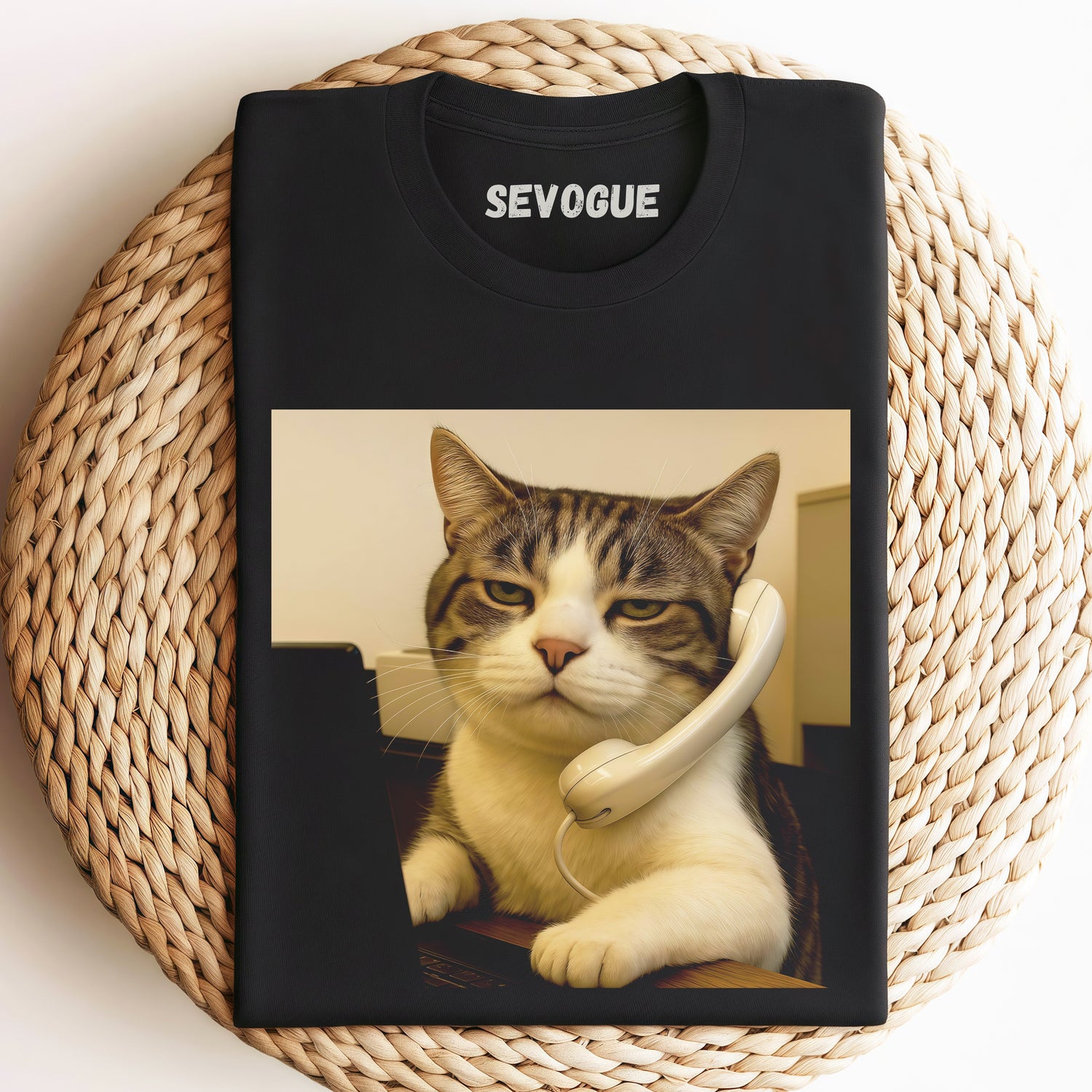 Cat On Phone Unisex Tee, Sweatshirt & Hoodie