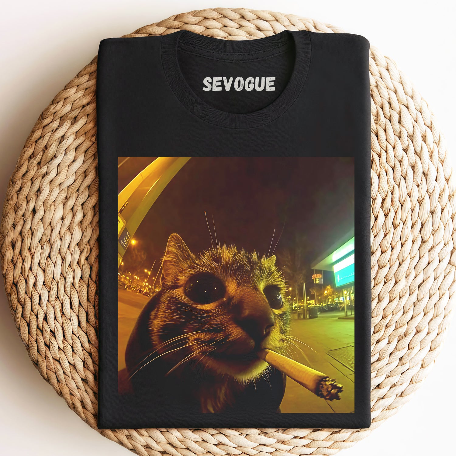 Cat Smoking V1 Unisex Tee, Sweatshirt & Hoodie